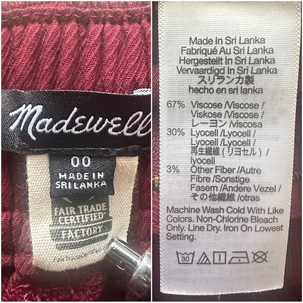 Madewell Pants The Neale Straight-Leg Pant in Drapeweave Cabernet Sz 00 - Picture 8 of 11